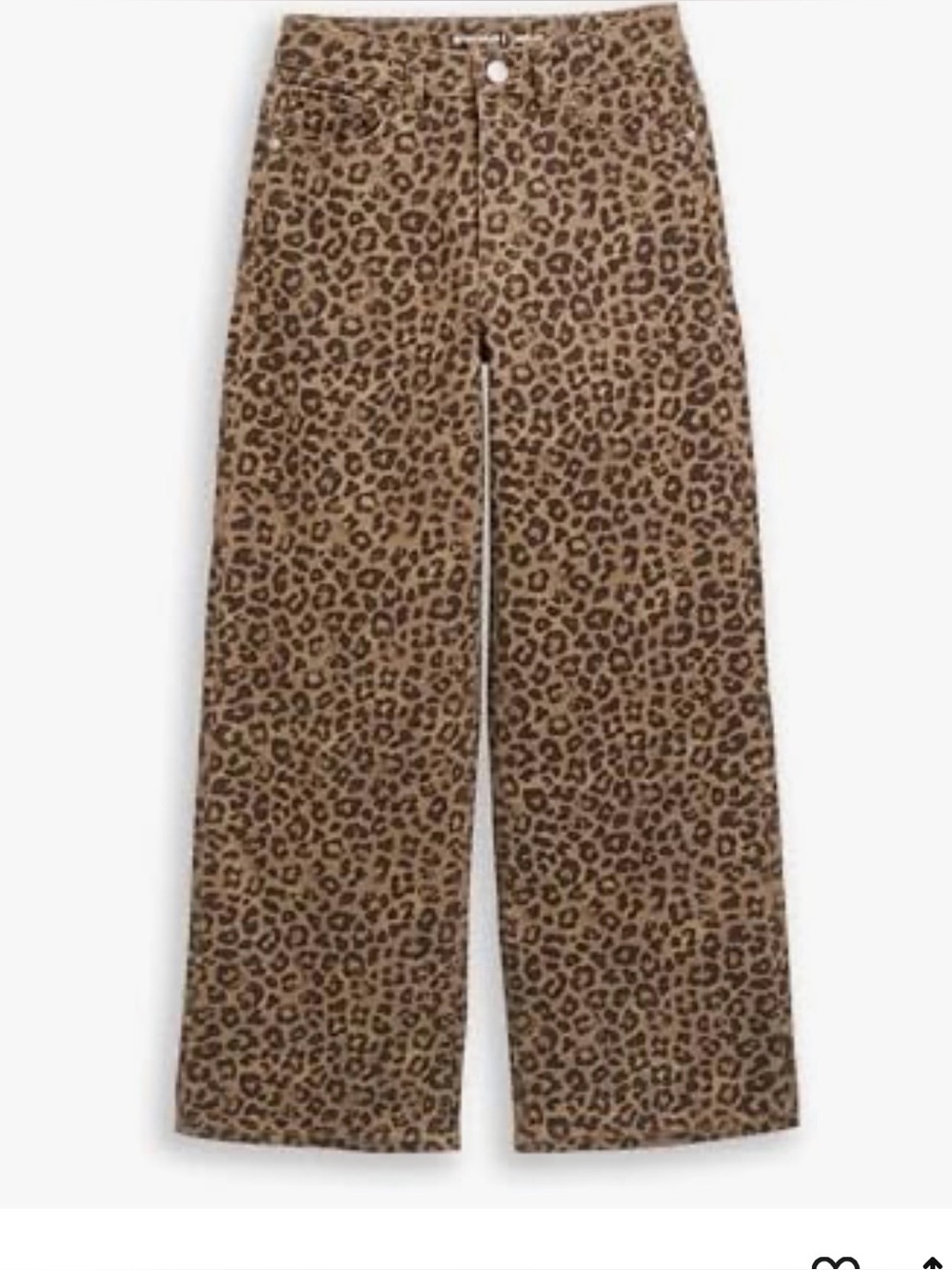 Leopard Print Wide-Leg Pants - Brown/Black by new collection size 2XL